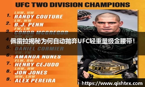 佩雷拉揭秘为何自动抛弃UFC轻重量级金腰带！
